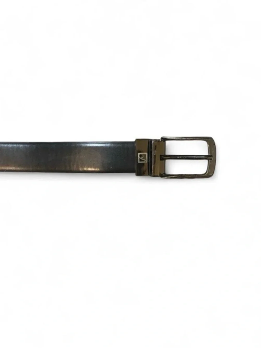 & Other Stories Black Leather Belt with Gunmetal Buckle